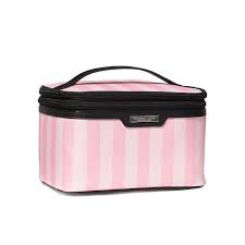 secret pink pink stripe vanity case