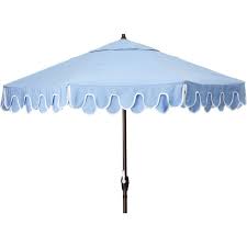 Posh Patio With A Scalloped Umbrella