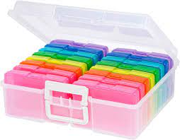 Storage box plastic 6.88*3.9*0.86inch for storing crafts beads photograph photos. Amazon Com Recollections Photo Box Craft Keeper Multicolor