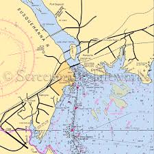 Maryland Susquehanna River Havre De Grace Nautical Chart Decor