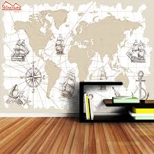 Us 10 8 55 Off Shinehome Large Custom Photo Wallpapers For 3 D Living Room Wallpaper Nautical Chart World Map Background Wall Paper Covering In