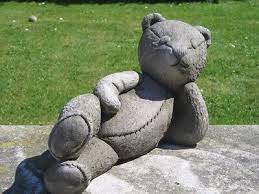 Small Lazy Teddy Bear Garden Statue