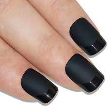 bling art false nails black glitter