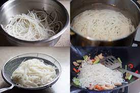 rice stick noodles stir fry china