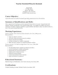 Work Objectives For Resume Work Objective For Resume Teaching Resume