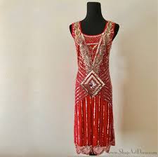 Red Art Deco Cocktail Dress