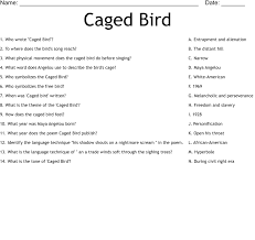 caged bird worksheet wordmint