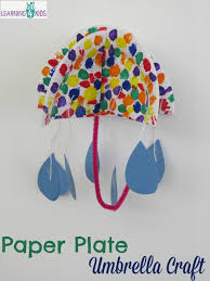Paper Plate Umbrella Craft Learning 4 Kids