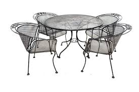 Mid Century Wrought Iron Patio Set In