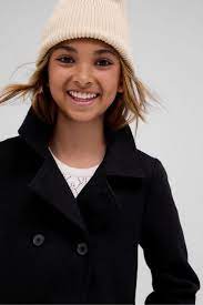 Buy Gap Black Wool Mix Peacoat From The