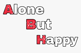 png text alone but happy alone but