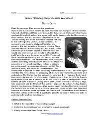 High quality reading comprehension worksheets for all ages and ability levels. Marie Curie Br Seventh Grade Reading Worksheets Reading Comprehension Worksheets Reading Worksheets Reading Comprehension
