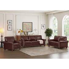 leather living room storage sofa set