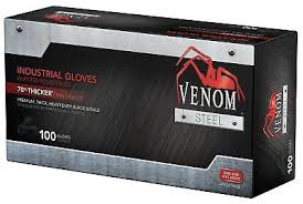 Venom Steel Premium Industrial Nitrile Gloves Black Pack