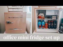 office snack area mini fridge set up