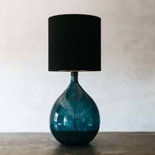 extra large round blue glass lamp