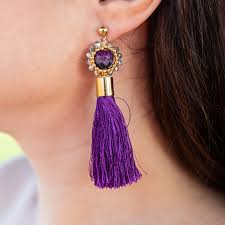 women 039 s earrings purple mexican