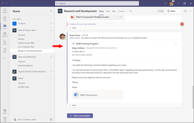 share an email to microsoft teams from
