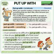 put up with phrasal verb meanings