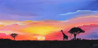 African love african sunset all nature game reserve african animals nature pictures view photos wonders of the world south africa. African Sunset Landscape Painting Vibrant Masai Mara Sunset 100 00 Via Etsy Landscape Paintings Acrylic Landscape Paintings Sunset Painting