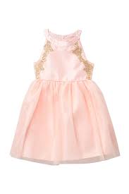 Blush By Us Angels Embroidered Gold Trim Dress Toddler Little Girls Nordstrom Rack
