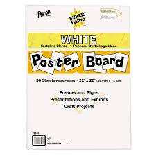 Pacon Super Value Poster Board 22 Inch X 28 Inch White 50