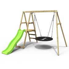 rebo active kids range wooden swing set