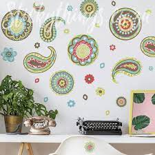 Decorative Paisley Flowers Wall Stickers