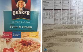 quaker oatmeal s fake fruit ings