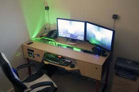 And if you are someone that is how we were able to build an inexpensive diy desk. Custom Desk With Pc Built In Gaming Battlestation Via Reddit User Karmicviolence Computer Desk Design Computer Desk Diy Computer Desk