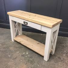 Rustic Console Table With Thick Rustic