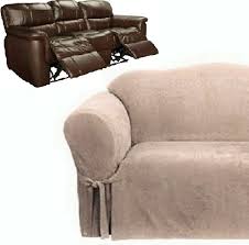 Dual Reclining Sofa Slipcover Suede