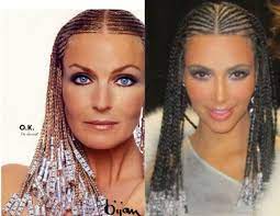 These days, reality tv stars kim kardashian and kylie jenner field criticism for posting social media pictures of themselves wearing cornrows, a braided hairstyle that originated. Bo Derek Vs Kim Kardashian Bo Derek Braids Black Girl Braids Girls Braids