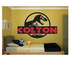 Rex escapes its paddock and is drawn to the light lex is holding, when the t. Custom Name Jurassicworld Decal Kids Bedroom Wall Sticker Jurassic Park Art Big Ebay