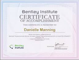 Bentley Institute Certificate Of Completion Bentley