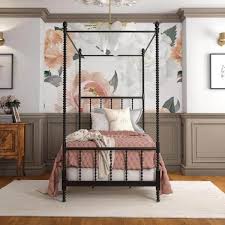 Metal Canopy Twin Size Frame Bed
