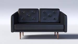 black leather sofa 3d model