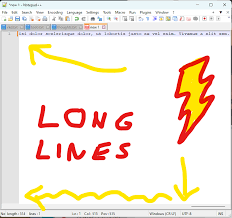 notepad how to toggle line wrapping