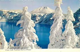 Postcard Crater Lake National Park in Winter, Oregon | eBay