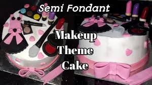 semi fondant makeup cake design