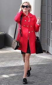 Reese Witherspoon Style Red Pea Coat Coat