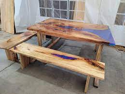Stunning River Resin Dining Table And