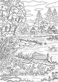 Make your world more colorful with printable coloring pages from crayola. Coloring Pages Nature Landscape Forest Mountains Sea Island
