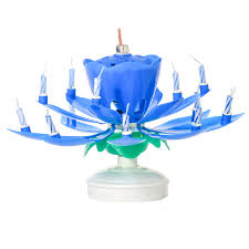 blue al flower birthday candles