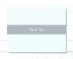 Baby Boy Thank You Cards Templates Blue Chevron Folded Card
