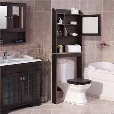 forclover 23 22 in w x 68 in h x 7 5 in d wood modern over the toilet storage in espresso brown