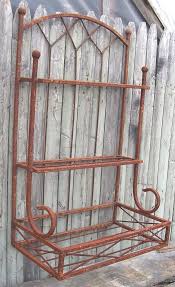 Wrought Iron 2 Tiered Wall Shelf With
