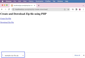 create zip files using php ziparchive