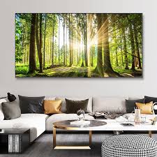 Sunrise Forest Canvas Painting