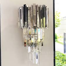 Silver Sconce Wall Lamp Crystal Glamor
